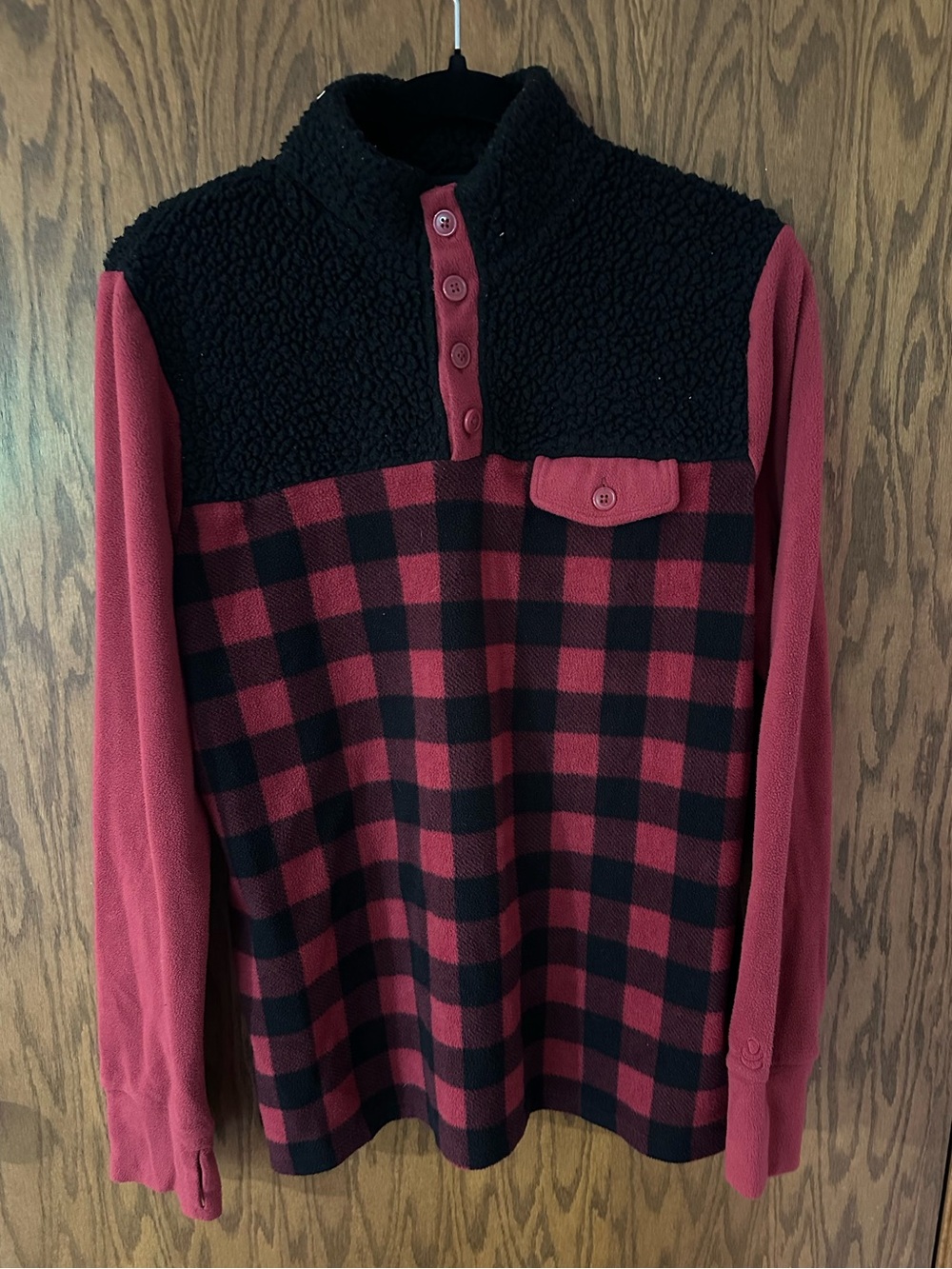 Cuddl Duds Women’s Red and Black Buffalo Plaid Sweater